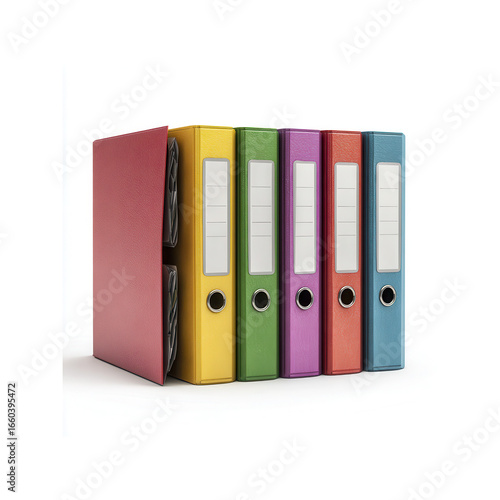 Colorful Office Ring Binders, Organized Filing System, Document Storage