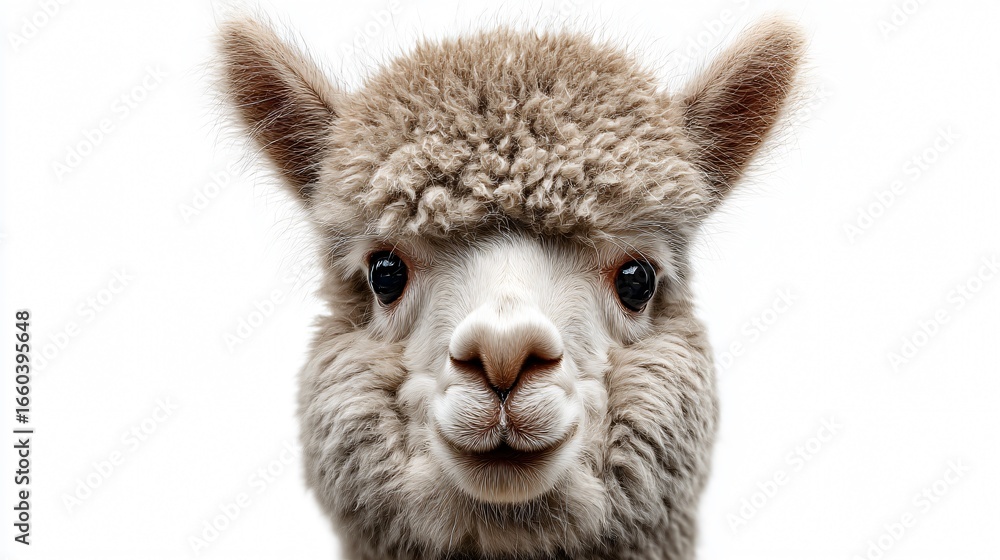 Fototapeta premium Graceful Alpaca Isolated on White Background for Professional Design Projects