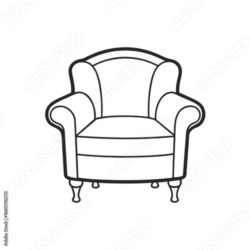 armchair isolated on white background