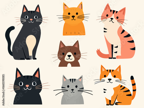 set of funny cats