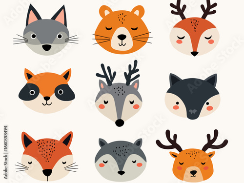 set of funny animals