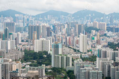 Obraz na plátně View of Hong Kong and Kowloon from Lion Rock Head