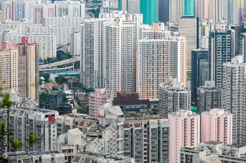 Fototapeta View of Hong Kong and Kowloon from Lion Rock Head
