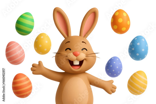 Easter bunny with eggs