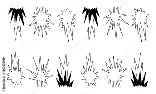 Collection of Comic Book Style Explosion and Burst Graphics