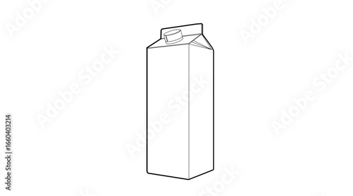 Milk Box Icon. Vector isolated editable black and white simple illustration of a milk box