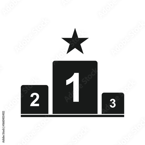winner podium with numbers 1, 2, 3 and star