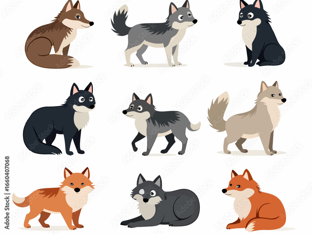Fototapeta premium set of wolf