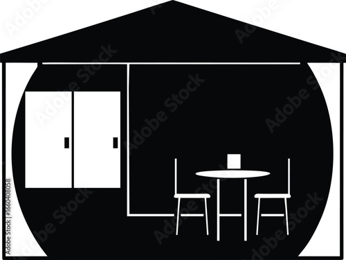 Break Room silhouette vector art illustration
