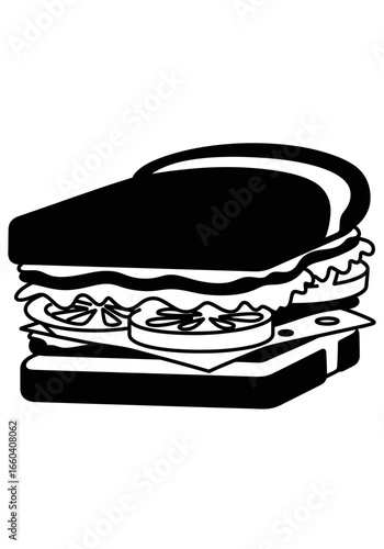 A delicious and fresh sandwich with layers of cheese, lettuce, and tomato between two slices of bread.