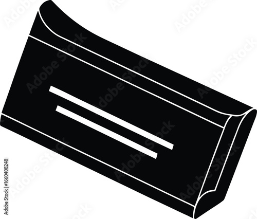 Checkbook silhouette vector art illustration
