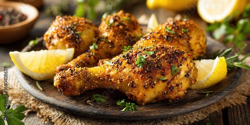 Deliciously Spiced Chicken Drumsticks with Fresh Lemon and Herbs