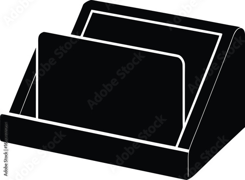 Document Tray silhouette vector art illustration
