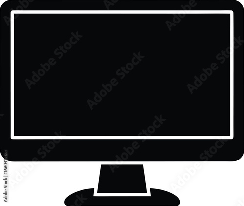 Monitor Silhouette Vector Art Illustration