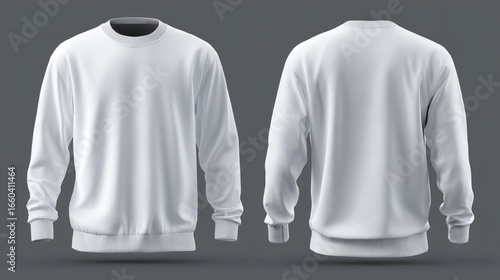 Professional White Sweatshirt Set - Front and Back View