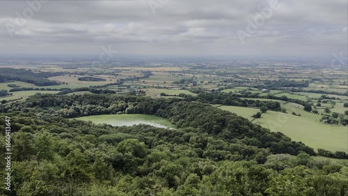 View of Gormire Lake in summer near Thirsk, North Yorkshire, England, United Kingdom