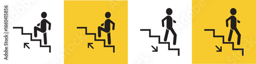 up down stairs icon information sign	