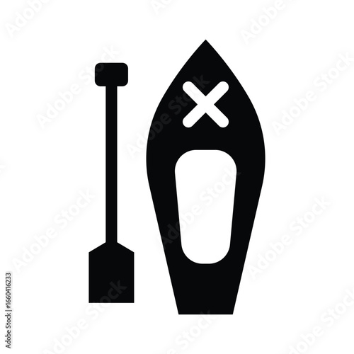  paddle board glyph icon illustration vector graphic.eps