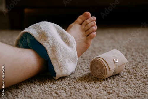 Cold therapy wrap for ankle injury at home