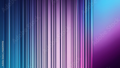 A gradient composition featuring vertical stripes in blue transitioning to purple, soft lighting enhances the smooth color blend, digital art style