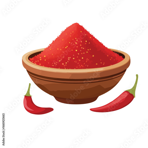 Bowl of Chili Powder with Red Chilies
