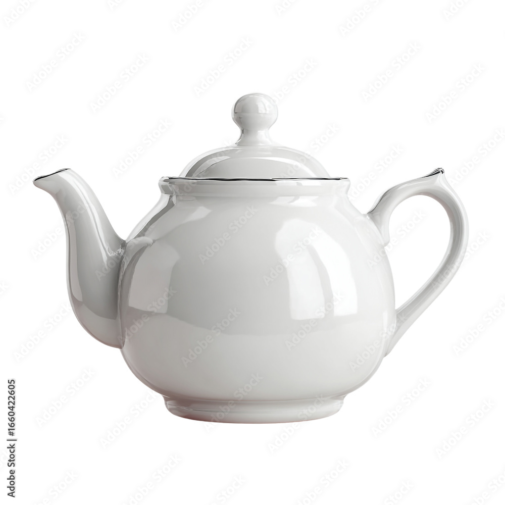 Fototapeta premium Ceramic teapot isolated on transparent background 
