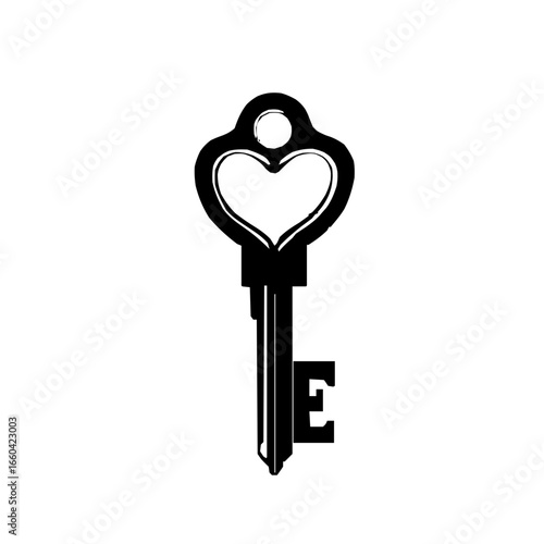 Refined contemporary vector depiction of a house key icon with bold lines and clear edges, ideal for modern branding and interface design.
