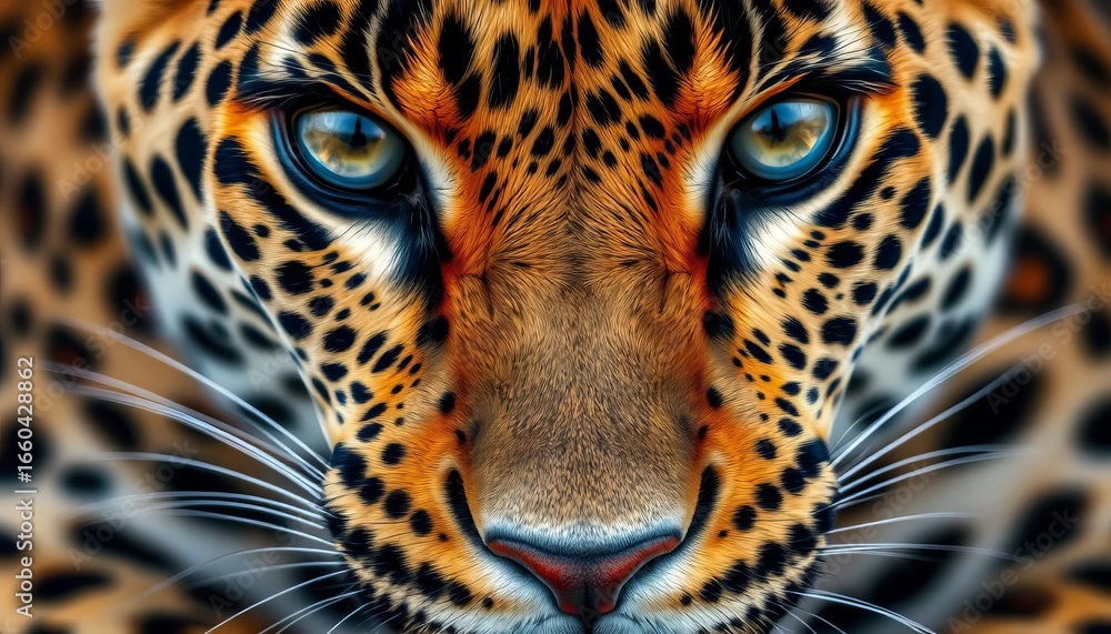 Obraz premium Close-up of leopard's spotted fur, intricate detail, isolated, detail, wildlife photography