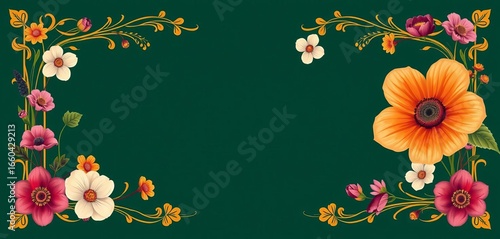 Elegant abstract floral & plant vector frames in Art Nouveau style; vintage, ornate, whimsical,  abstract,   vector illustration