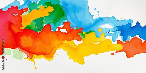 Vibrant gouache finger painting on textured paper, play, toddler