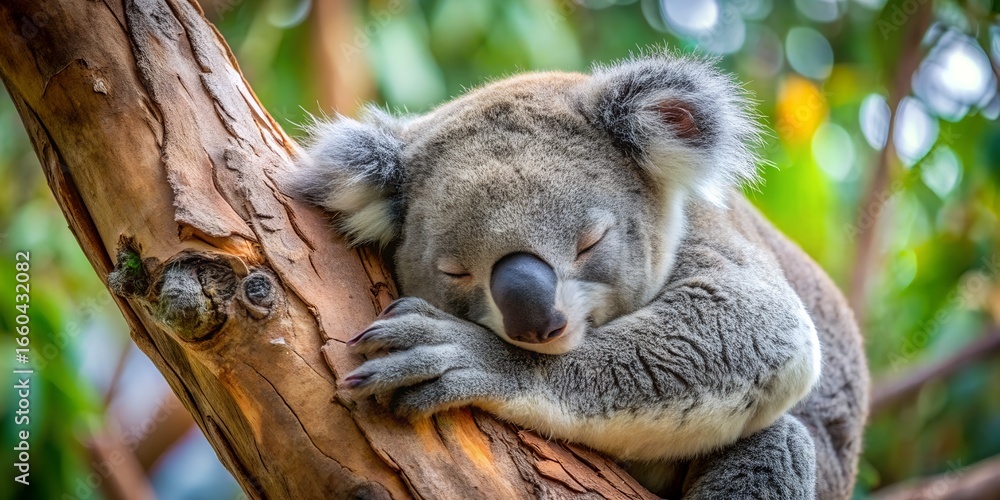 Obraz premium Koala is sleeping on a tree