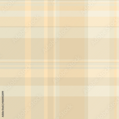 Scotland plaid vector tartan, scratch texture textile fabric. Fibre background check seamless pattern in light and moccasin colors.