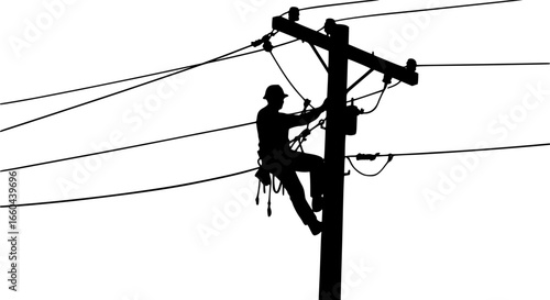 Power Lineman Silhouette vector cut files
