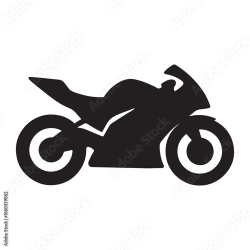 Sport Motorcycle Silhouette Icon for Racing and Speed