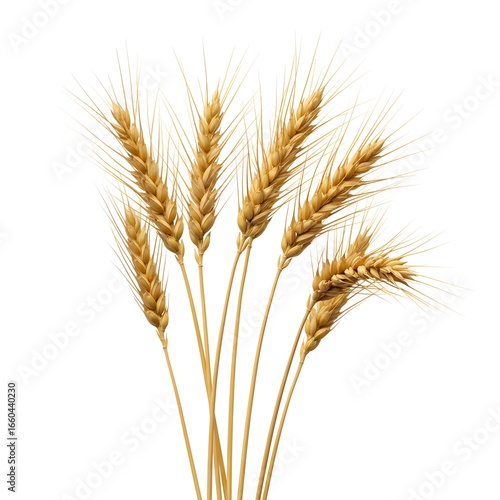 Close-up view of golden wheat stalks, embodying natural harvest and agricultural abundance. The intricate details and golden hues showcase nature's beauty 