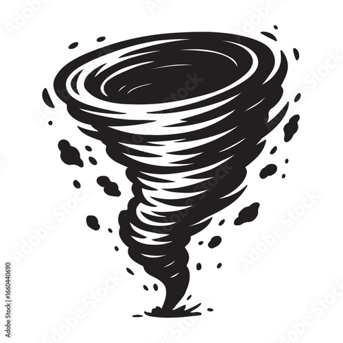 Tornado Cyclone Hurricane Storm Twister Disaster Icon Vector