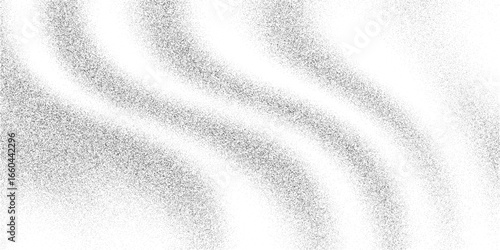 Wavy halftone background, gradient dot field with coarse noise pattern. Irregular dispersion, soft tonal flow, vector illustration