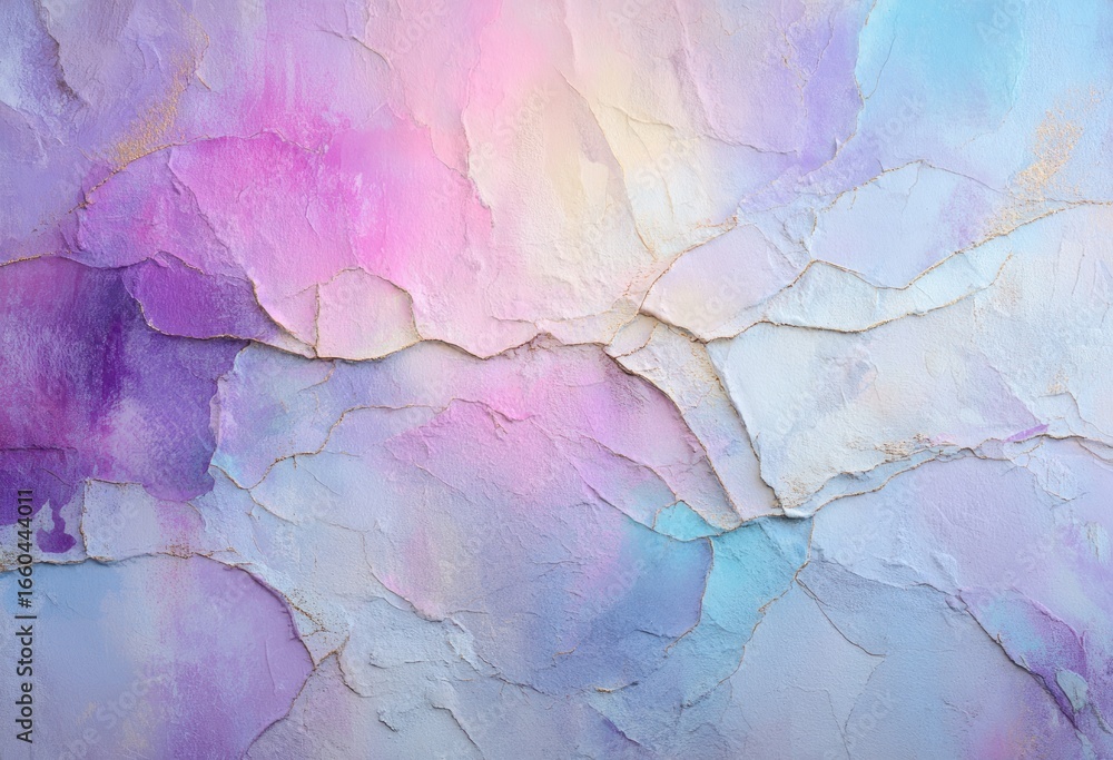 Fototapeta premium Pastel-toned, textured surface with cracks.
