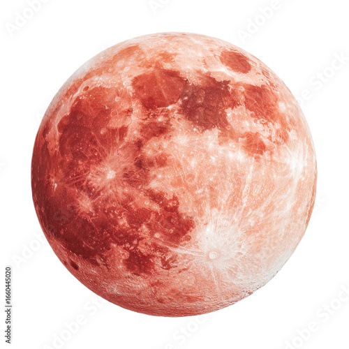 Red planet earth isolated on transparent background 