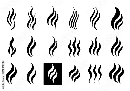 Collection of Black and White Steam and Smoke Icons