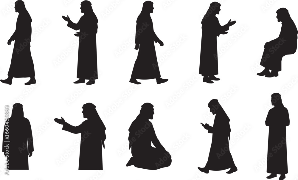 custom made wallpaper toronto digitalSet of Arab Male Silhouettes Islamic Culture