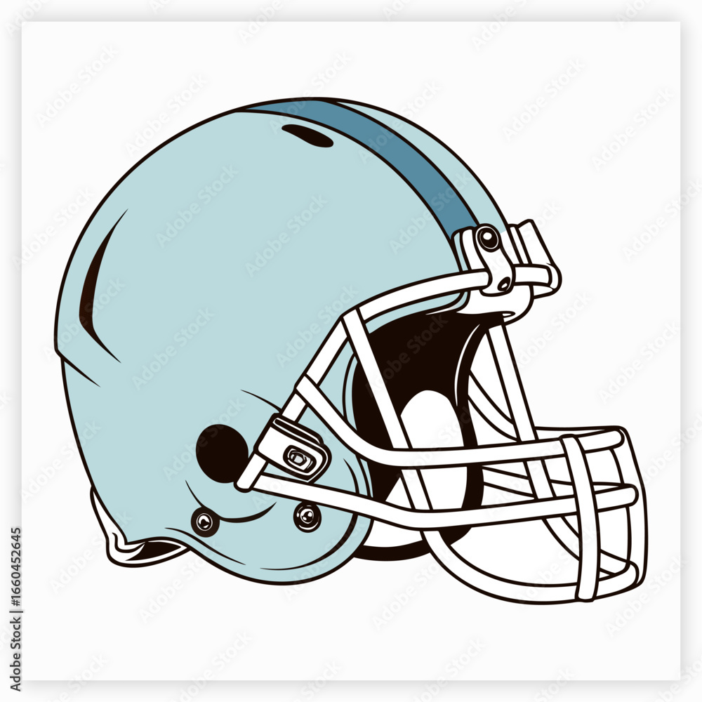 Fototapeta premium Illustrated American football helmet showcasing protection gear and sports equipment suitable for design or decoration in games