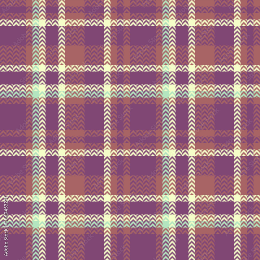 Fototapeta premium Classic plaid pattern in purples, beige and rose tones. Perfect for backgrounds, textiles, or design elements. Seamless and versatile.