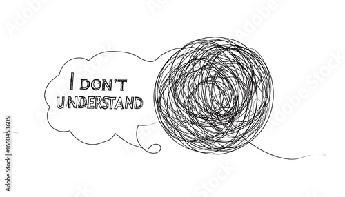 A thought bubble with the words 