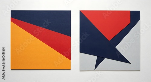 Free Download Geometric Abstract Art Two Panels Bold Color Blocks Modern Design - GFXLoad