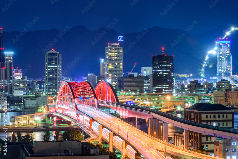 Kobe, Japan cityscape with the Kobe Ohashi Bridge 5 Kobe, Japan cityscape with the Kobe Ohashi Bridge 5