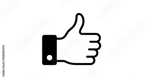 Simple thumbs up icon in minimalist style for positive feedback