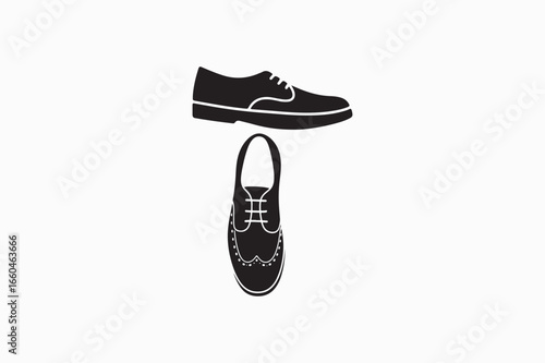 Leather Derby Brogues Shoes vector silhouettes black image made by adobe illustrator.