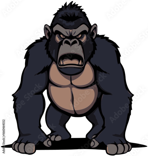 cartoon illustration of a gorilla 