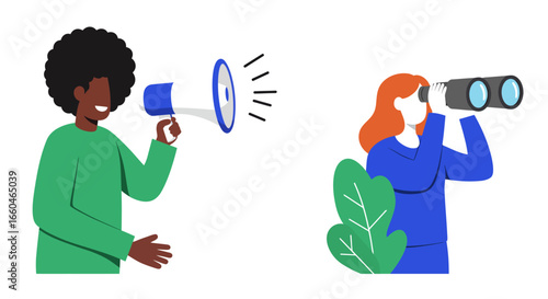 Diverse communication and exploration concept in modern flat design